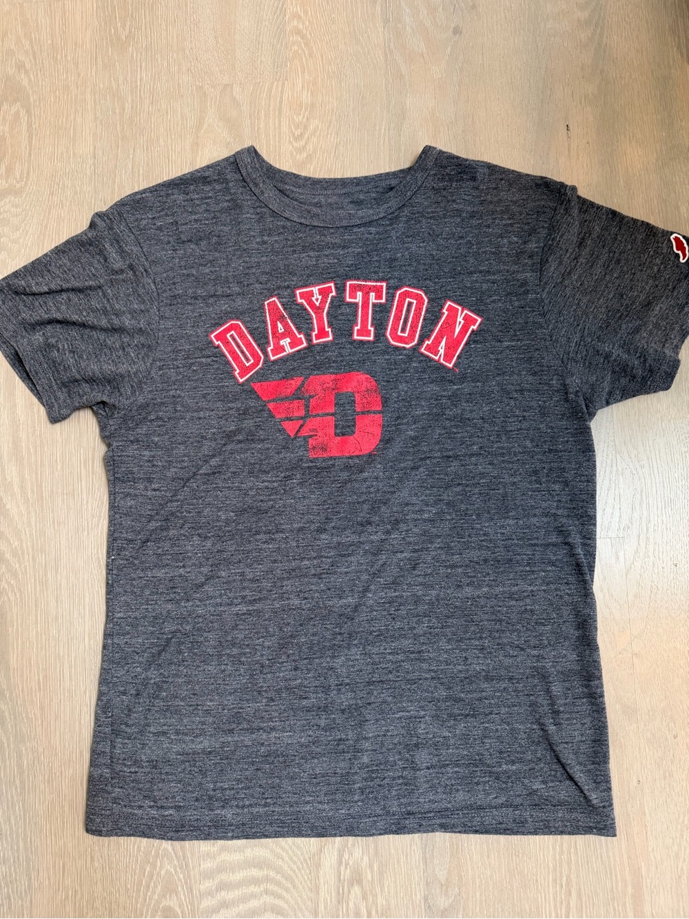 Dayton Gray Women's Graphic Tee with Red Logo